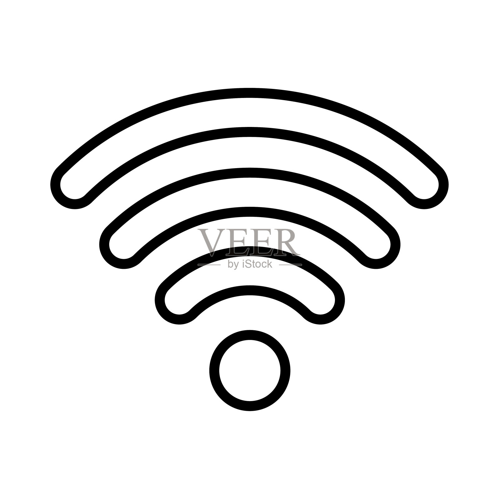 无线图标。wifi的象征。在白色背景上插画图片素材