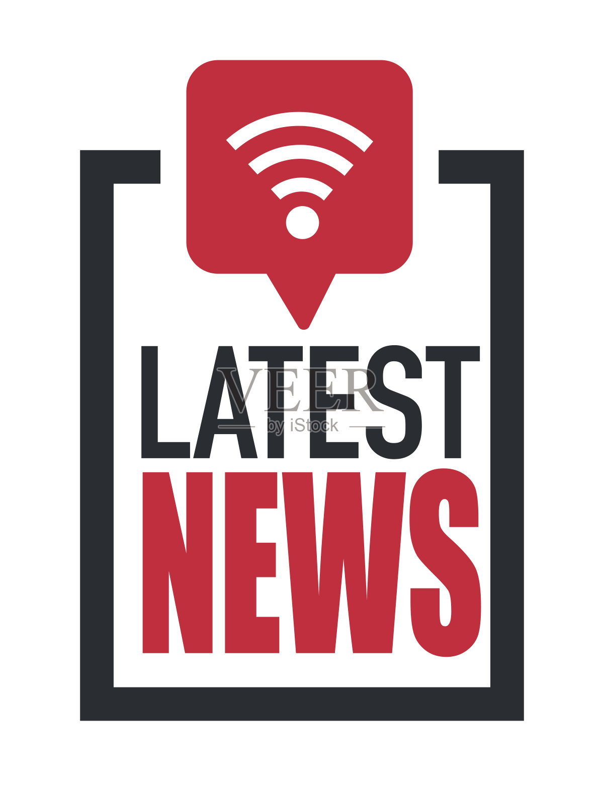 突发新闻，最新报道，WiFi信号符号，孤立图标插画图片素材