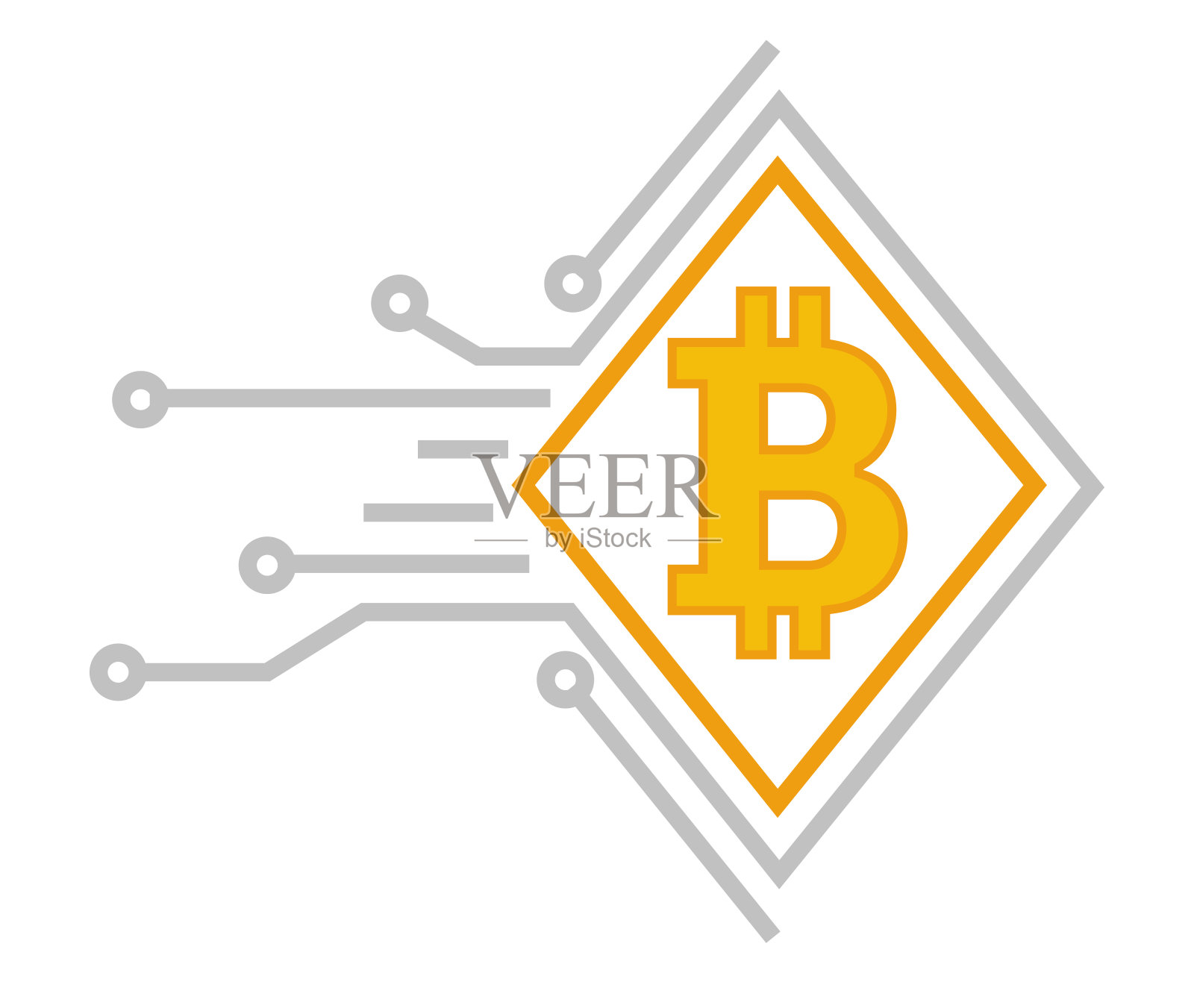 比特币是数字货币和金融技术的支付和投资插画图片素材