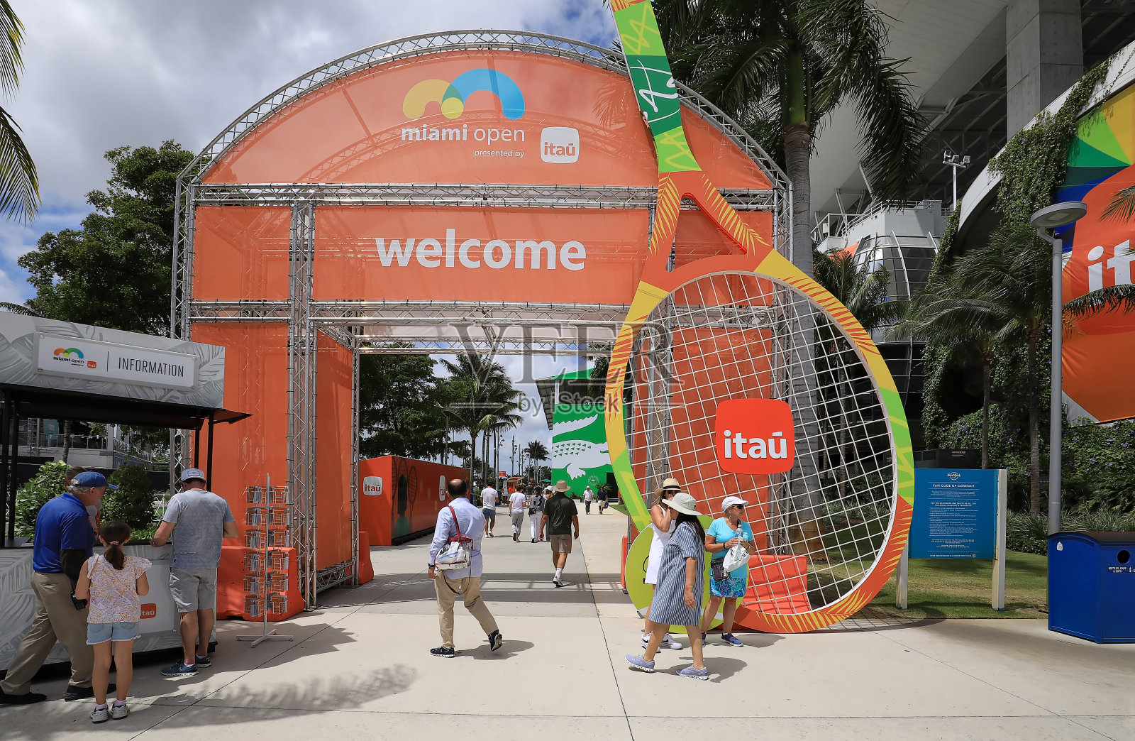 迈阿密花园网球场入口照片摄影图片