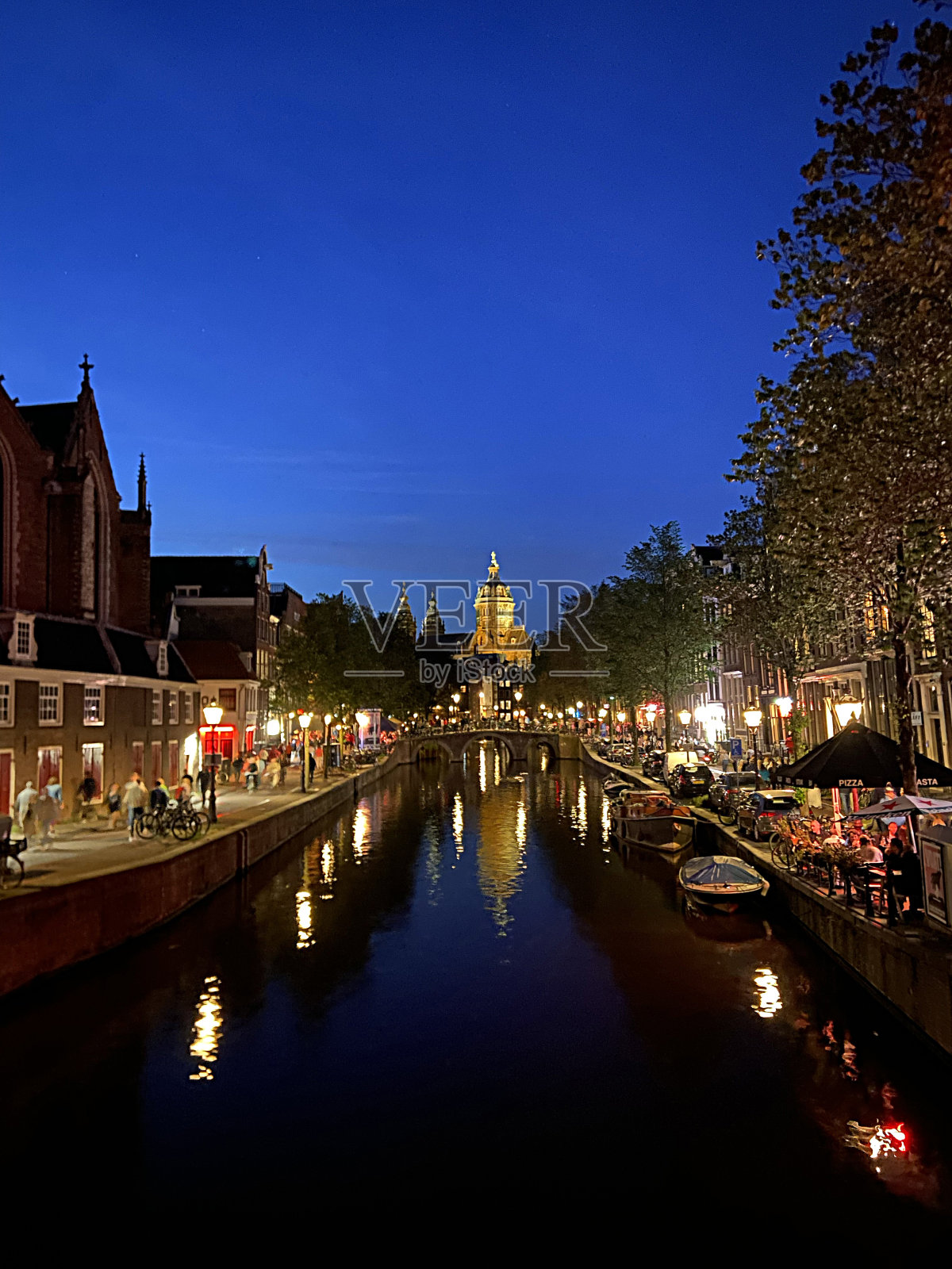 阿姆斯特丹的傍晚和夜晚照片摄影图片