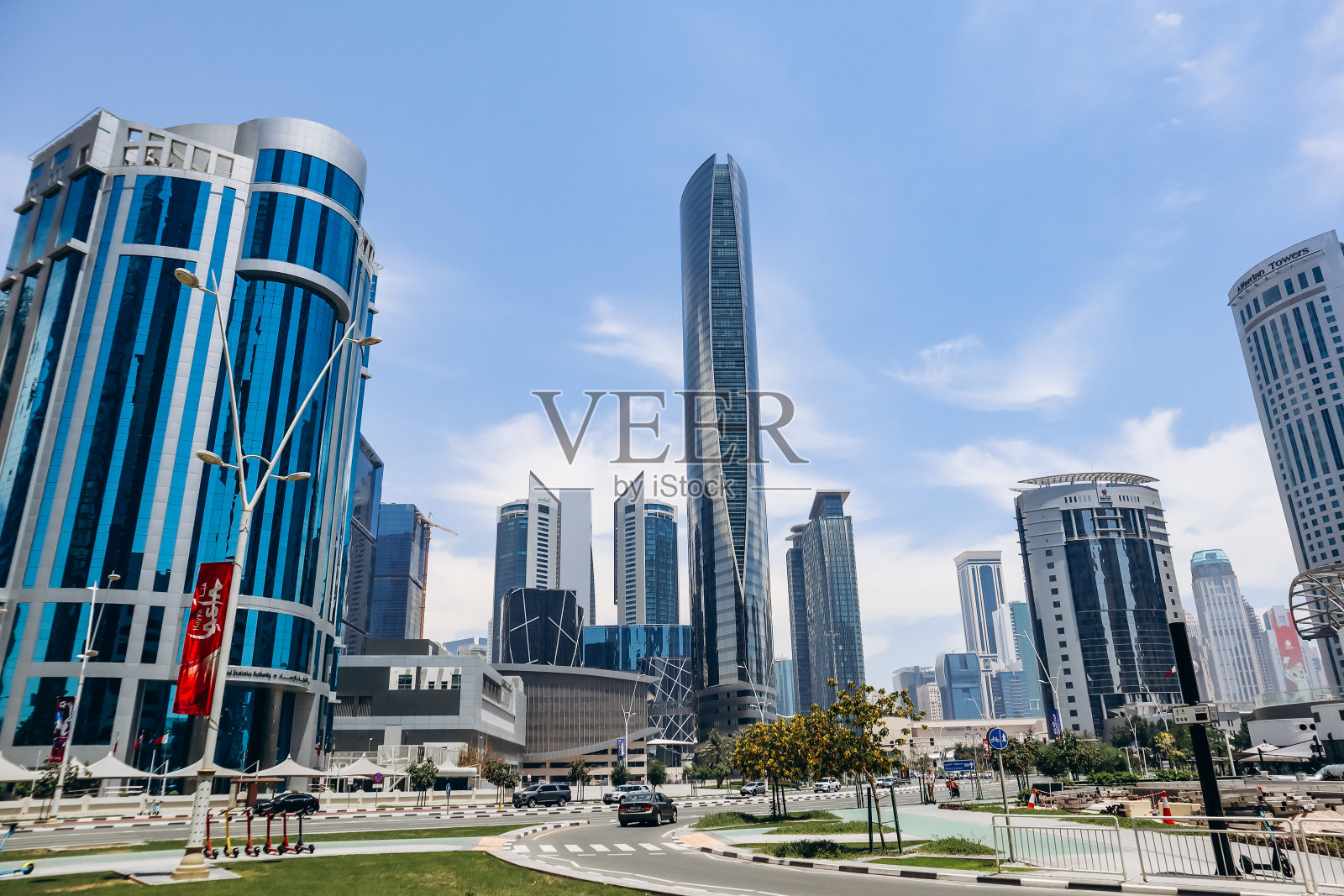 多哈西湾地区照片摄影图片