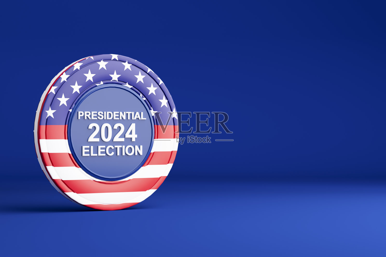 美国2024年总统选举投票徽章照片摄影图片