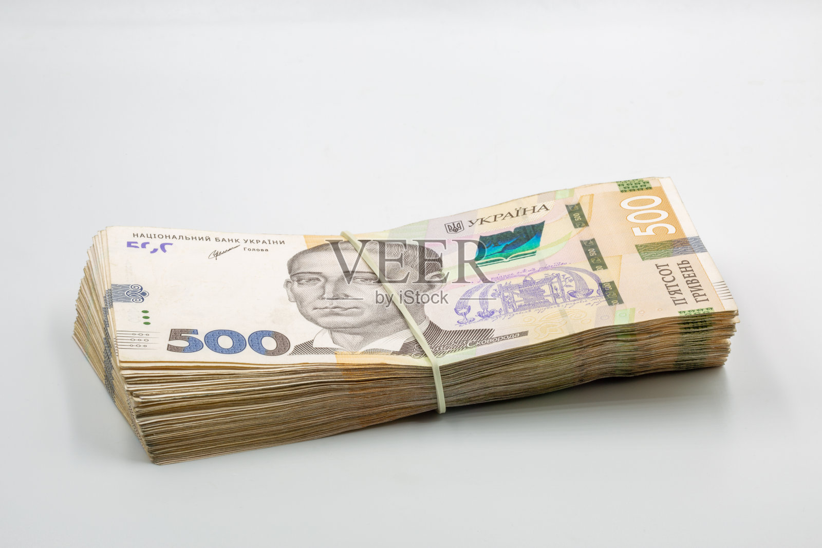 乌克兰格里夫纳纸币紧密结合在一起。照片摄影图片