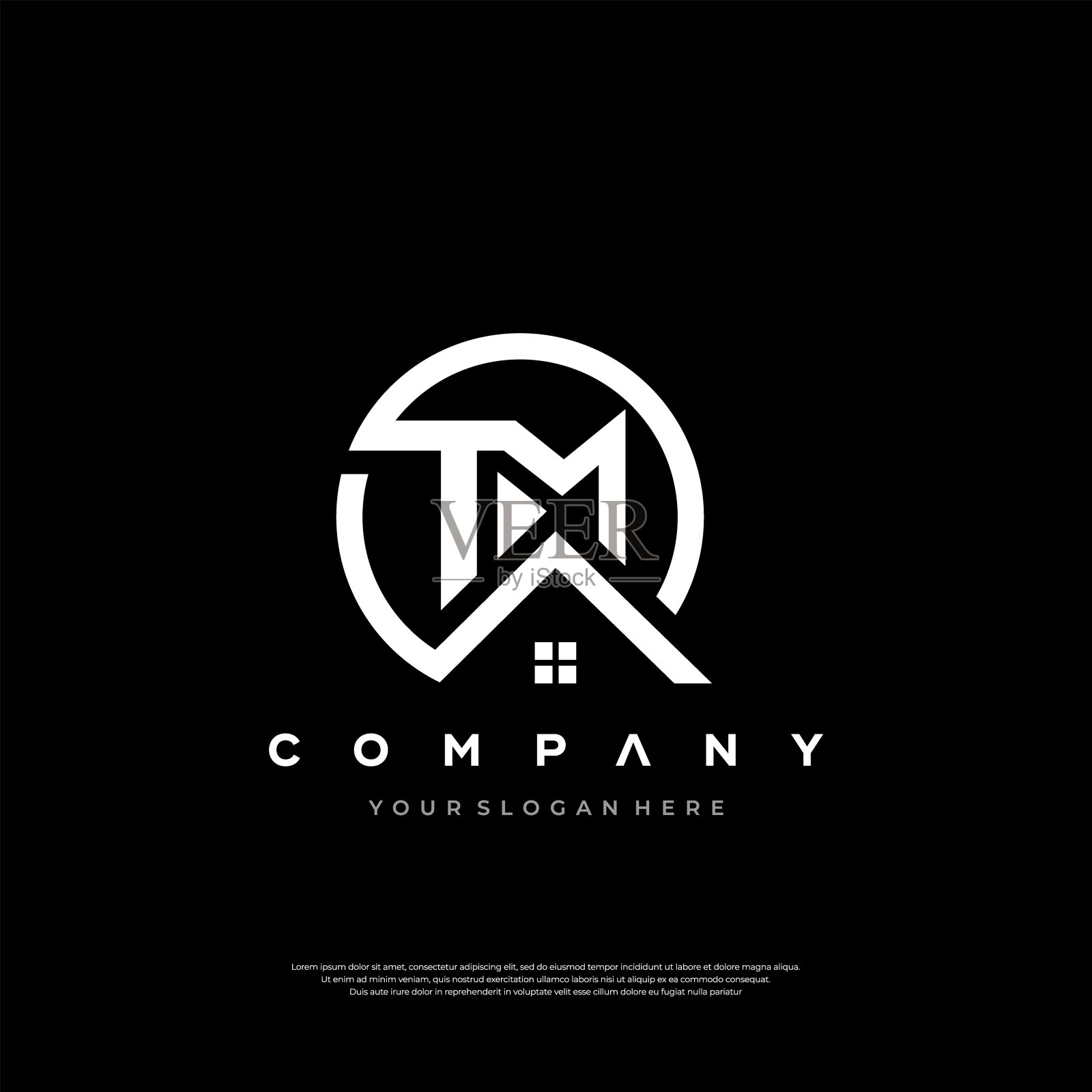 现代TM住宅标志插画图片素材