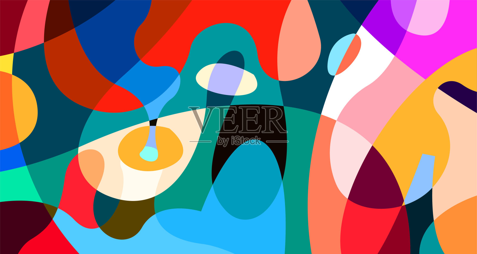 彩色抽象流体几何背景插画图片素材