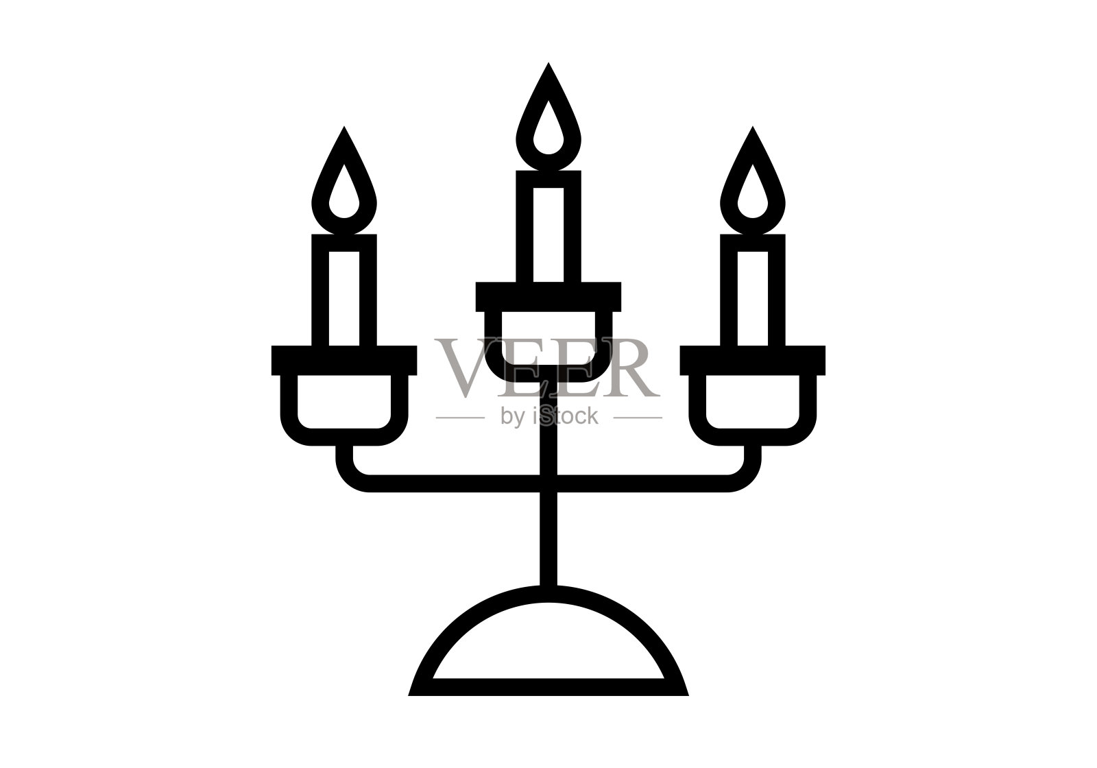 黑色烛台图标在白色的背景插画图片素材