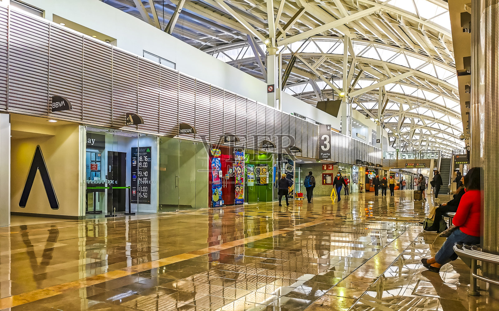 墨西哥墨西哥城国际机场内部建筑。照片摄影图片