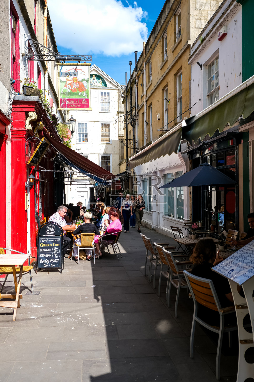 英国巴斯诺森伯兰广场的街景照片摄影图片