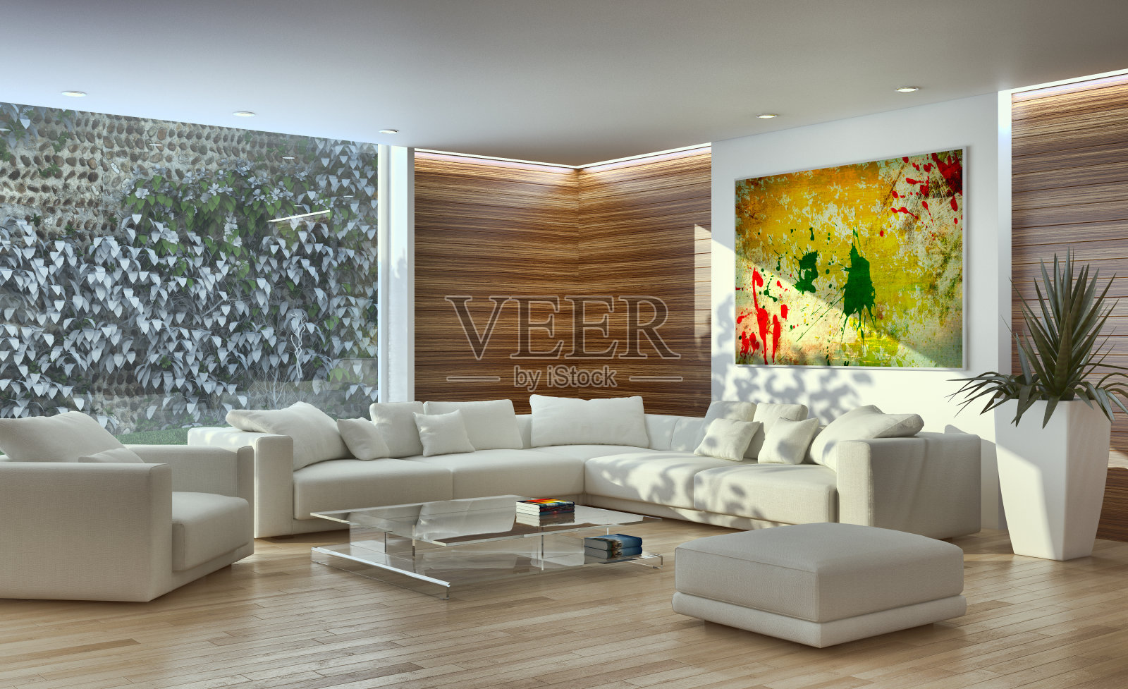 大型豪华现代明亮内饰客厅模型插图3D渲染图像照片摄影图片