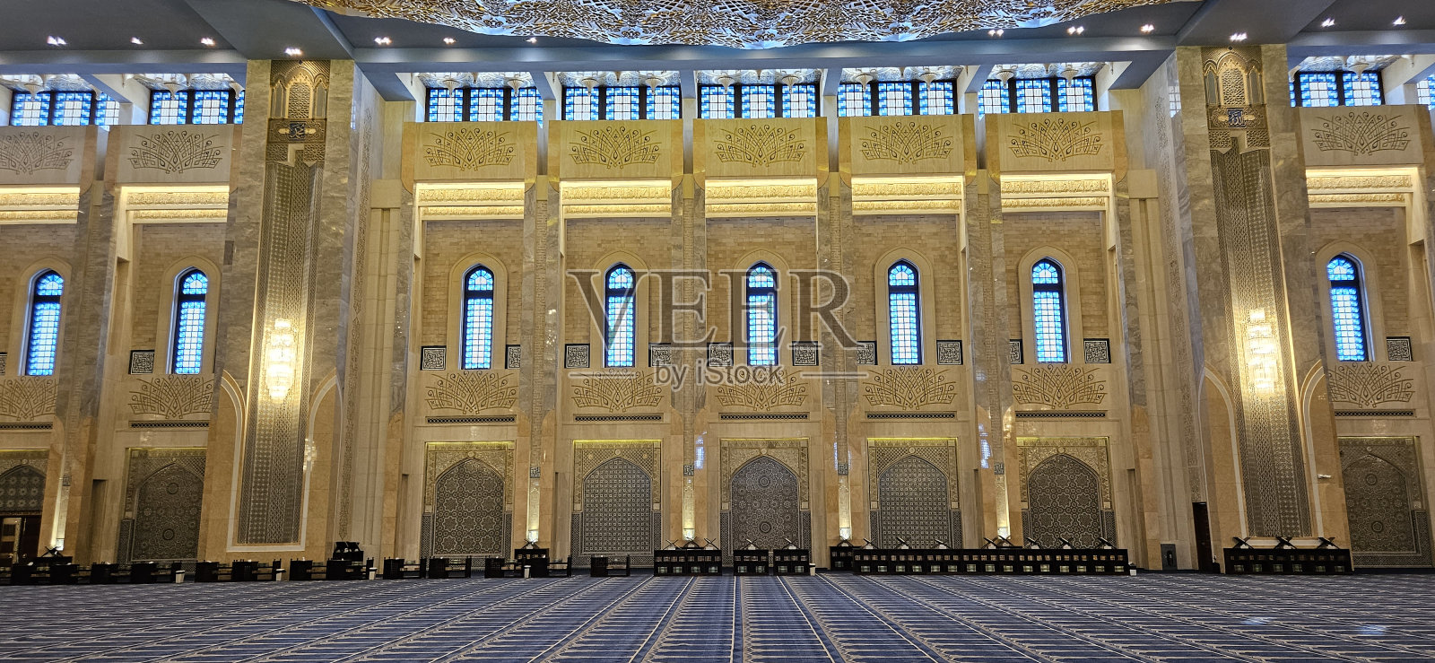 科威特大清真寺内部照片摄影图片