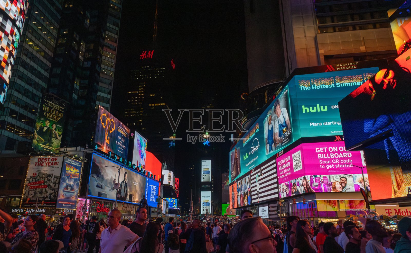 纽约时代广场的夜景照片摄影图片