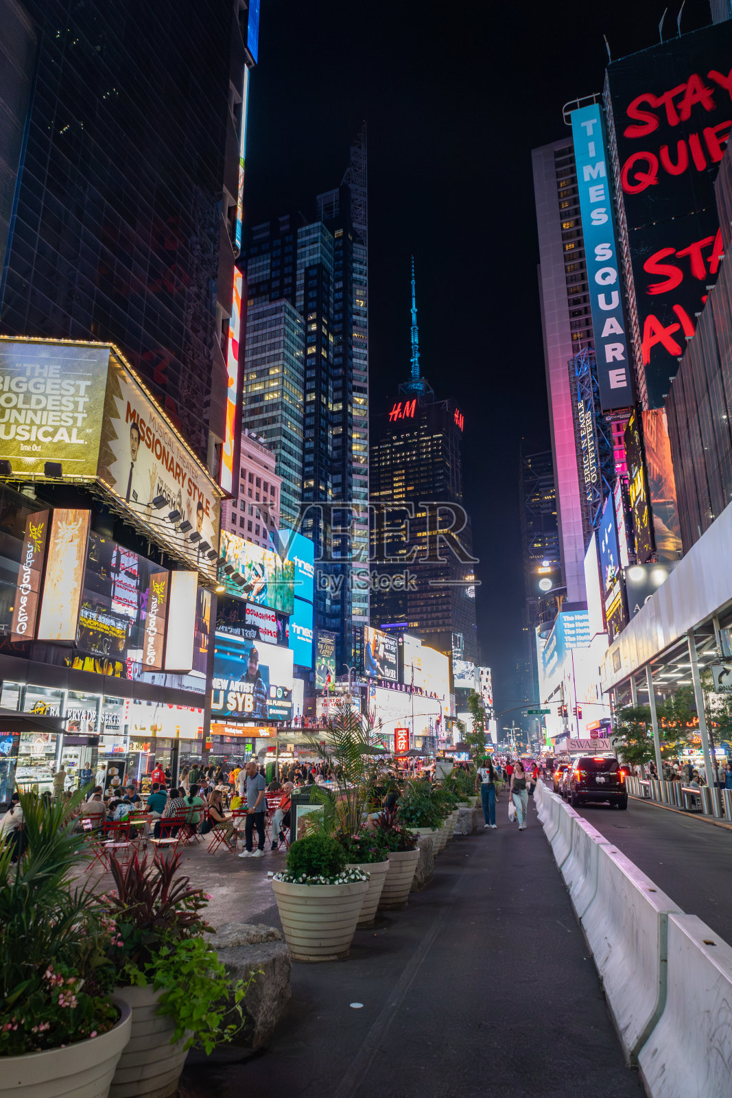 纽约时代广场的夜景照片摄影图片