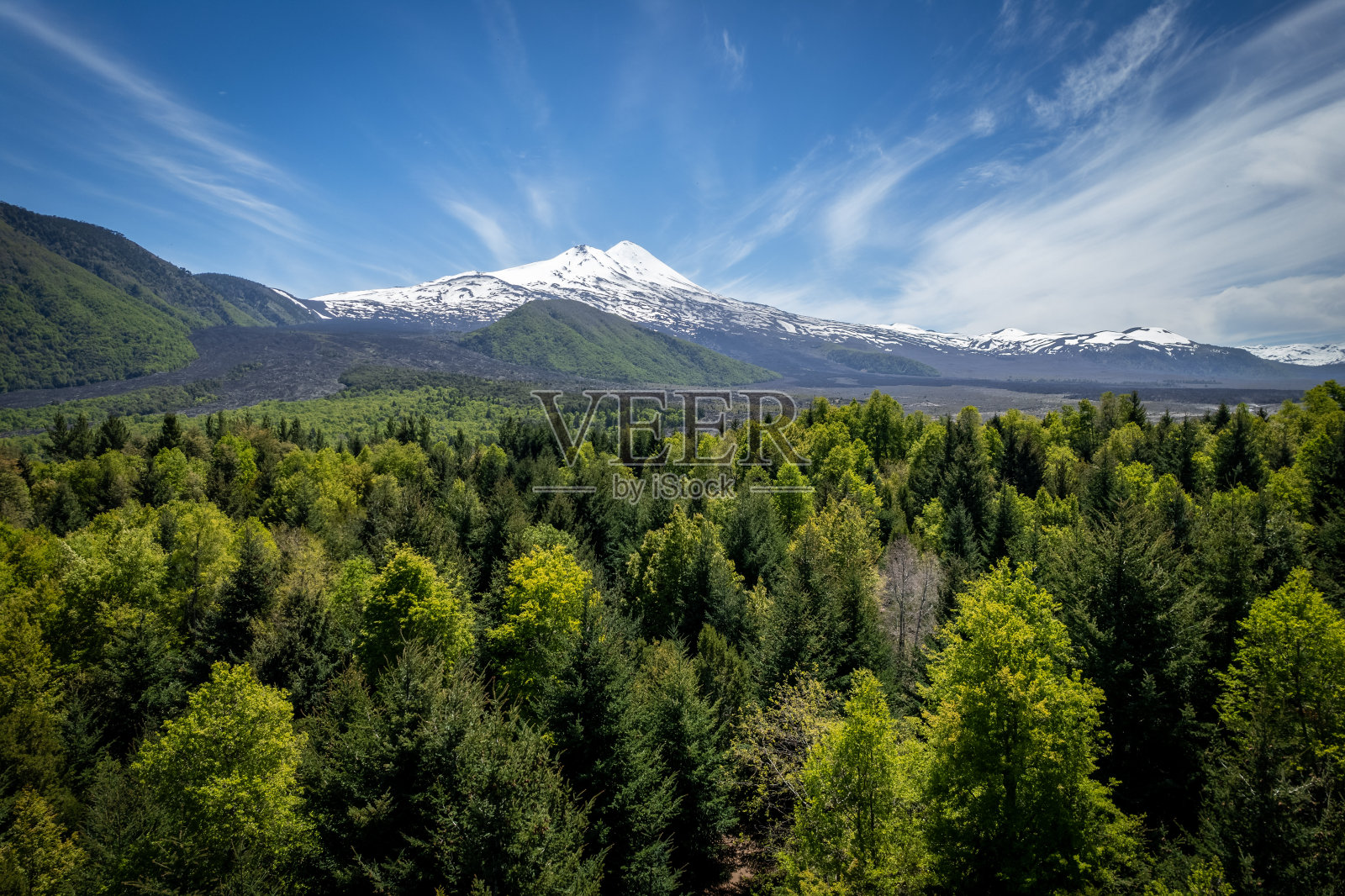 Conguillio国家公园的Llaima火山照片摄影图片