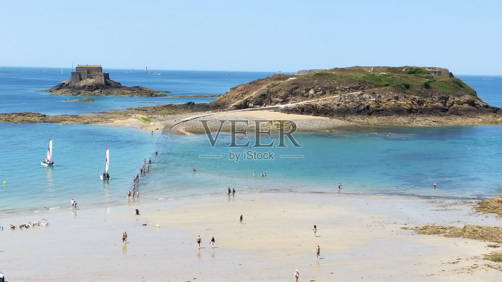 圣马洛海滩照片摄影图片