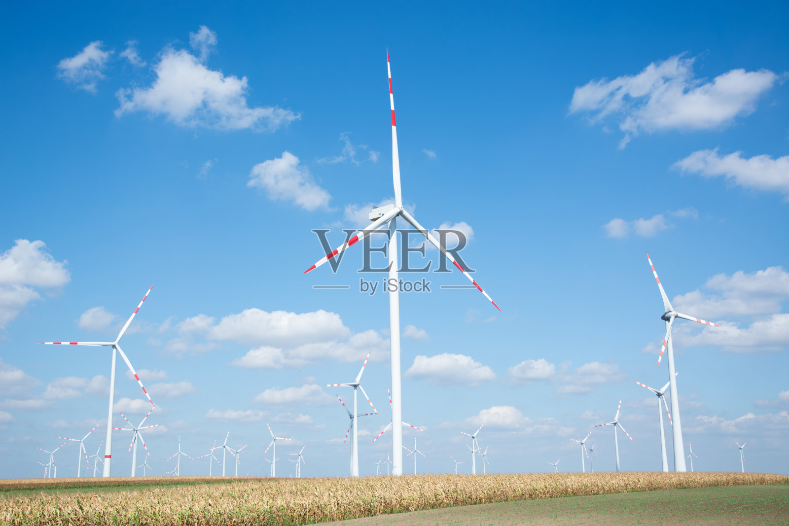 自然界中的风力涡轮机照片摄影图片