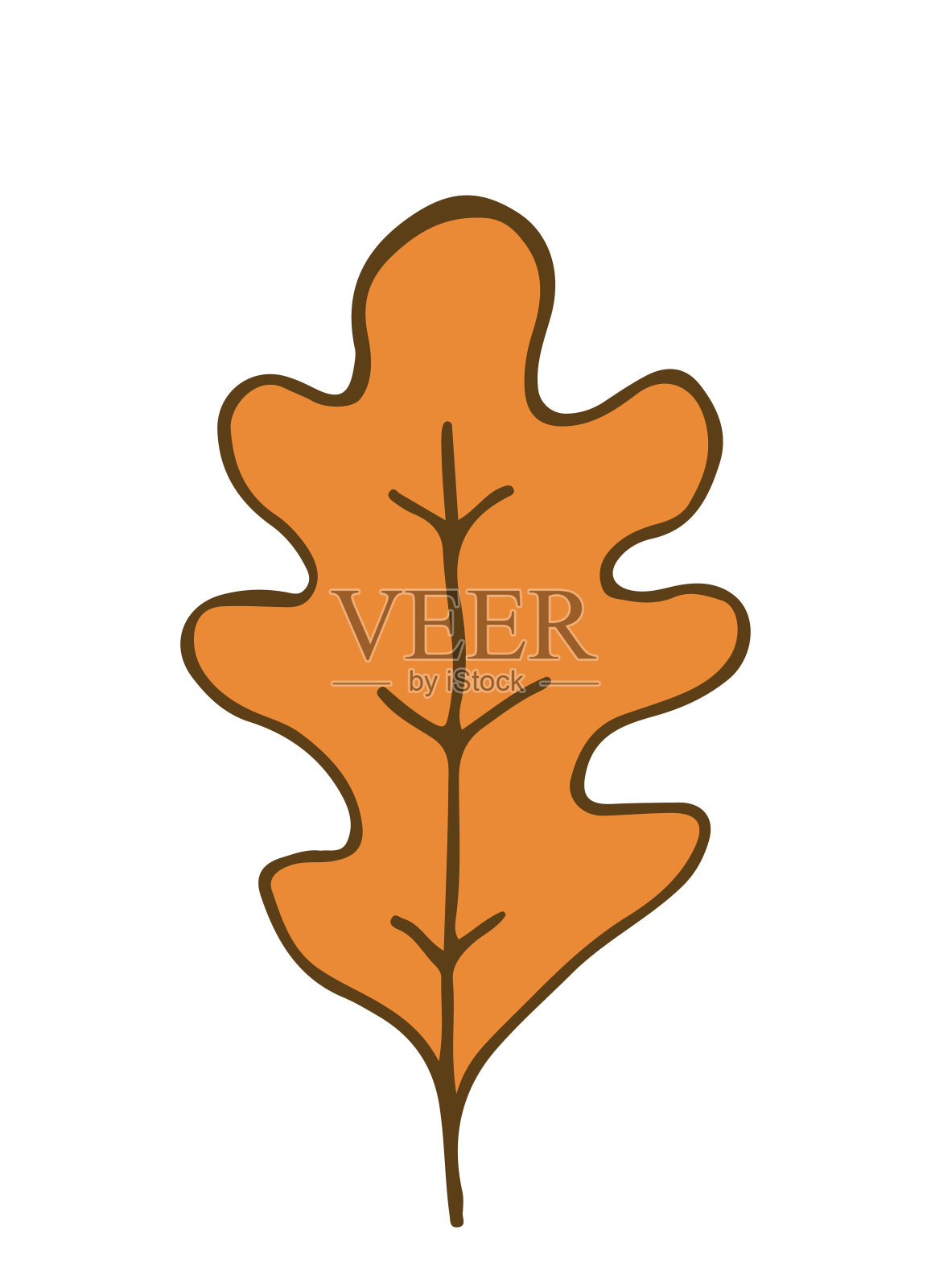 秋叶线条素描。叶子。大自然。着色。矢量插图。插画图片素材