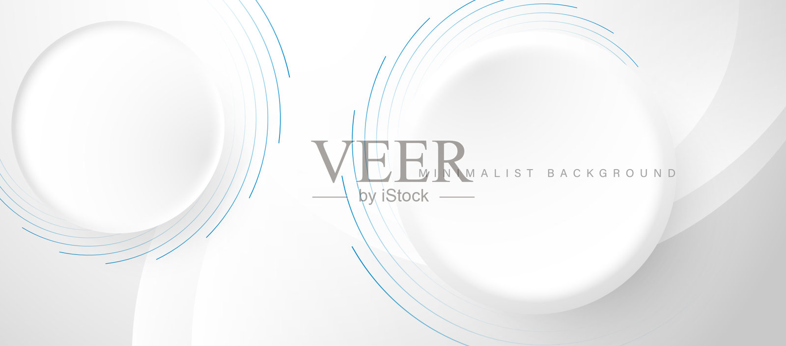 抽象的极简主义白色背景与圆形元素插画图片素材