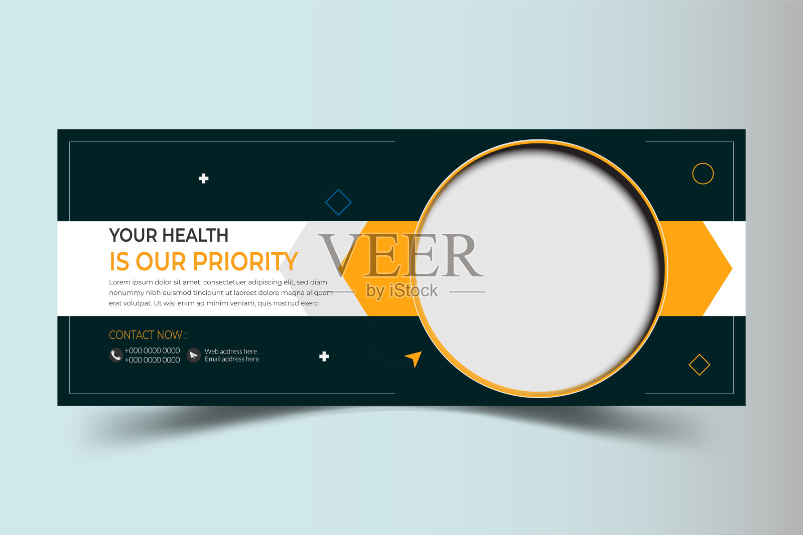 医疗社交媒体封面的业务推广医院横幅模板设计矢量插图插画图片素材