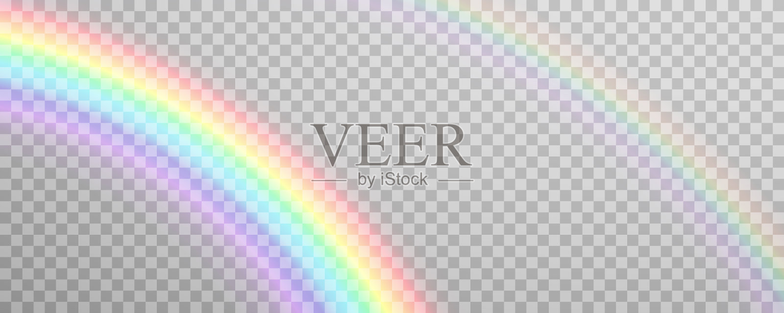 彩虹图标，彩虹。透明背景上的雨滴。真实的光谱彩虹在一个透明的背景。插画图片素材