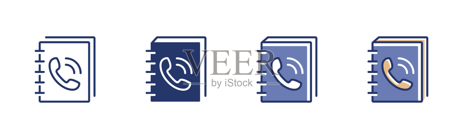 联系电话簿图标矢量插图。用于网页和应用程序模板行的地址簿符号插画图片素材