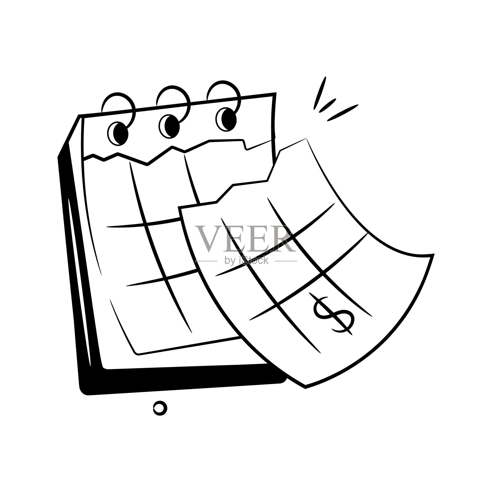 检查这个设计精美的日历矢量，规划师的高级图标。插画图片素材