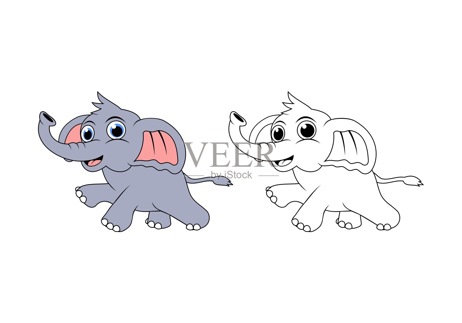 大象卡通人物设计插图插画图片素材