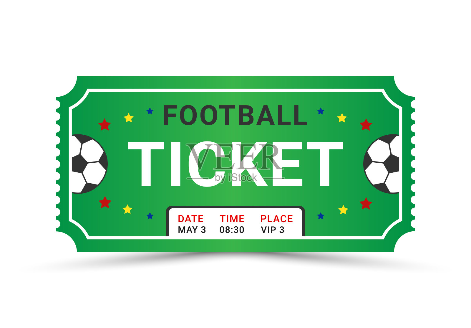 足球及各种球类运动的通票插画图片素材