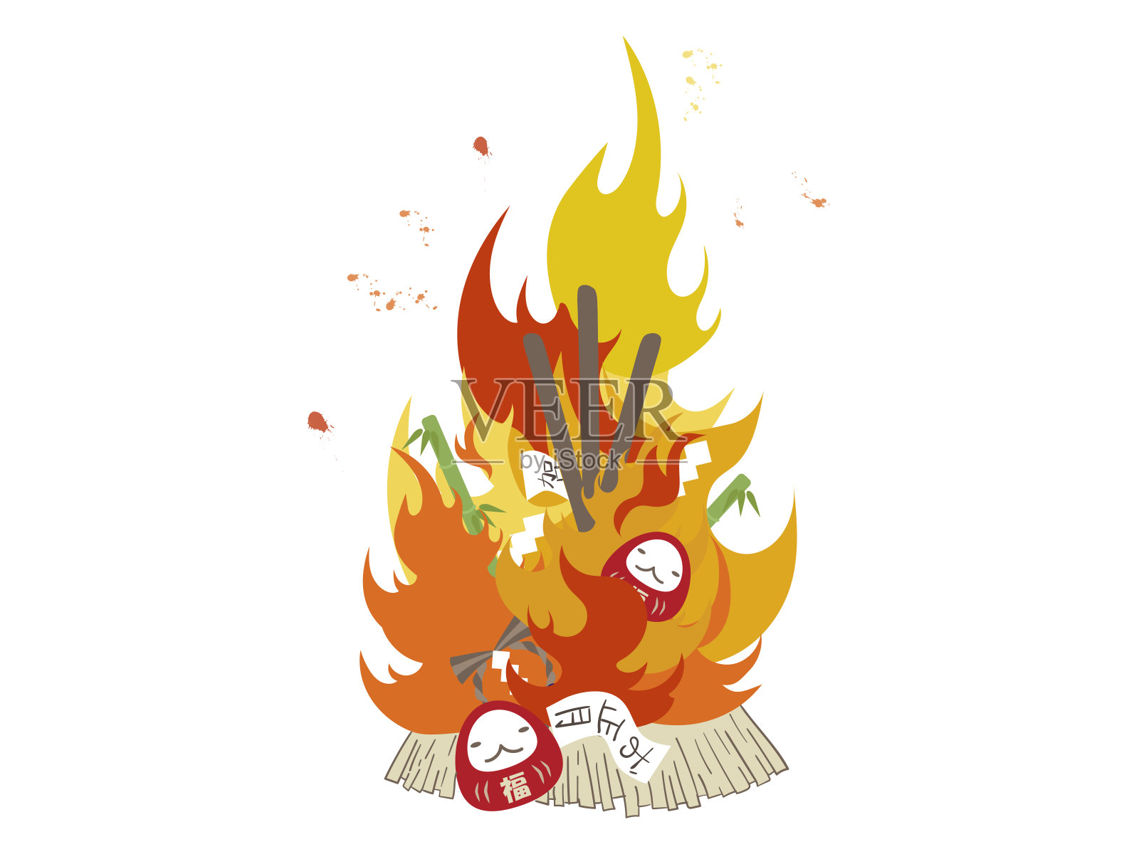 日本文化东道烧插画图片素材