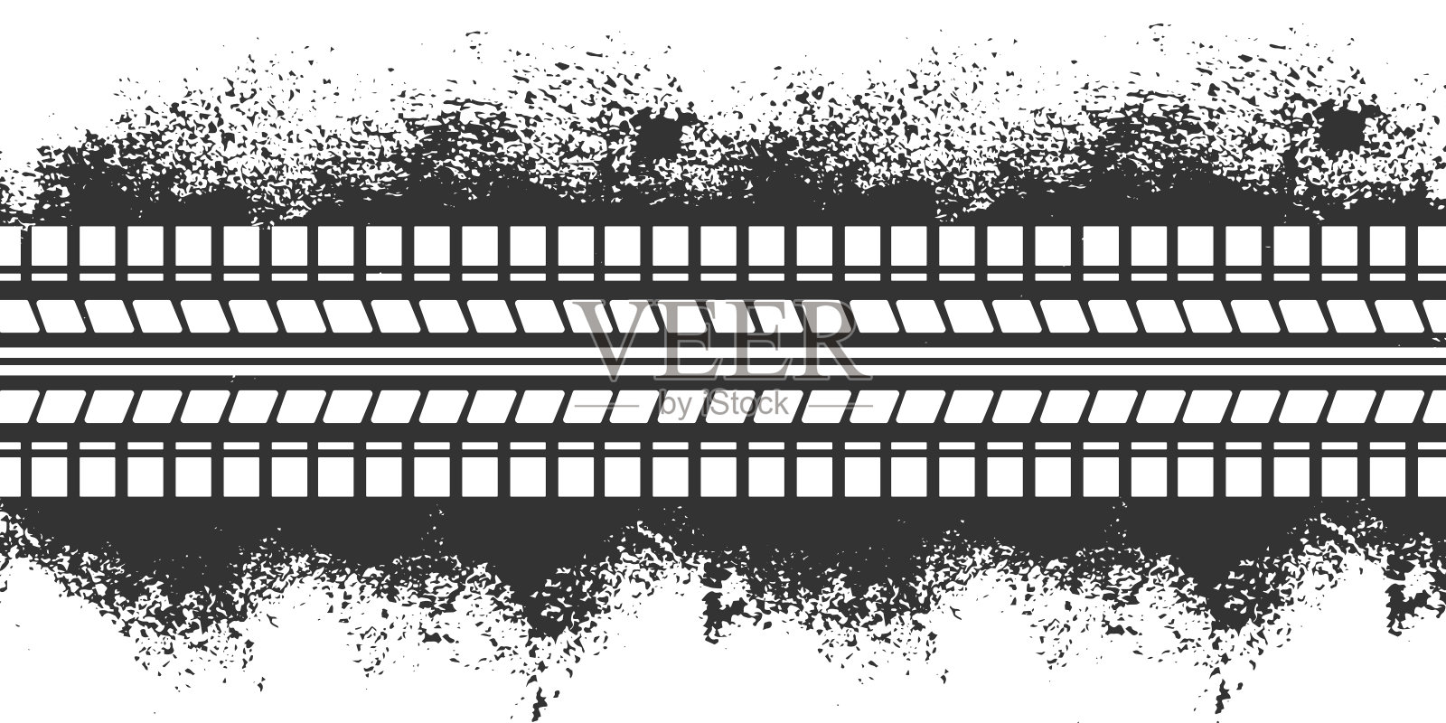 背景有汽车的轮胎痕迹。矢量图插画图片素材