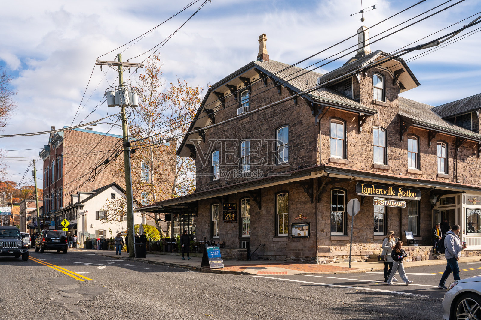 美国新泽西州历史悠久的兰伯特维尔的街景照片摄影图片