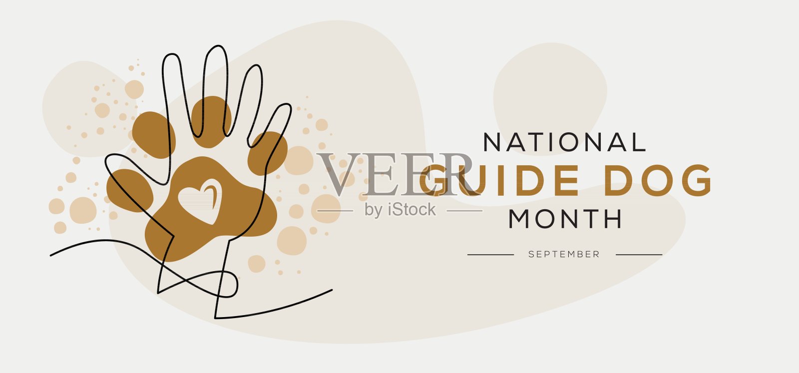 全国导盲犬月。插画图片素材