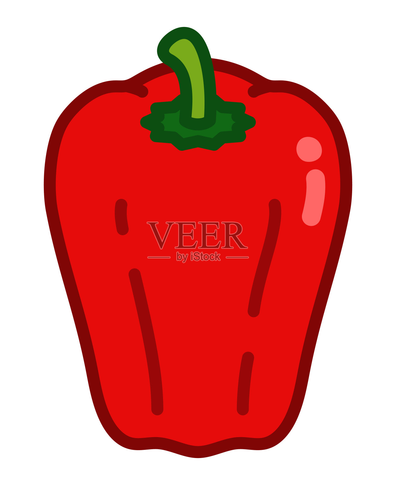 红甜椒分离矢量插图插画图片素材