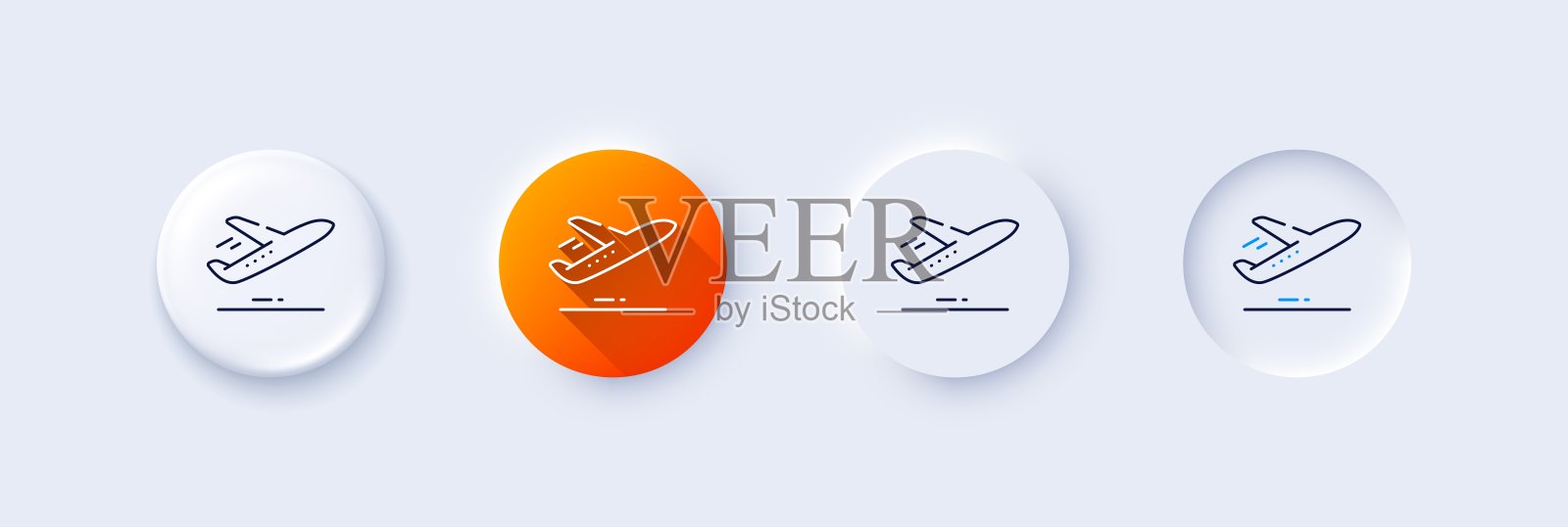 平面线条图标。机场交通标志。行图标。向量插画图片素材