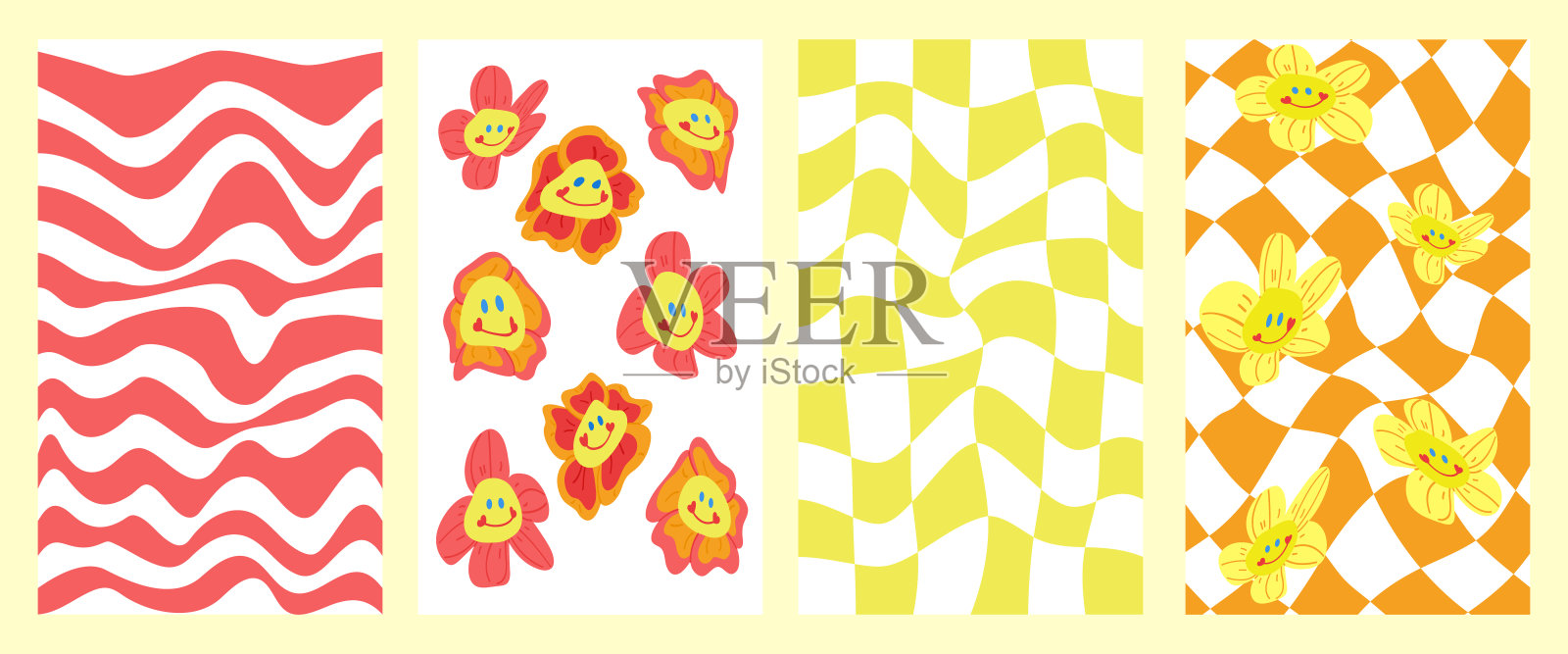 复古扭曲的正面背景设置插画图片素材