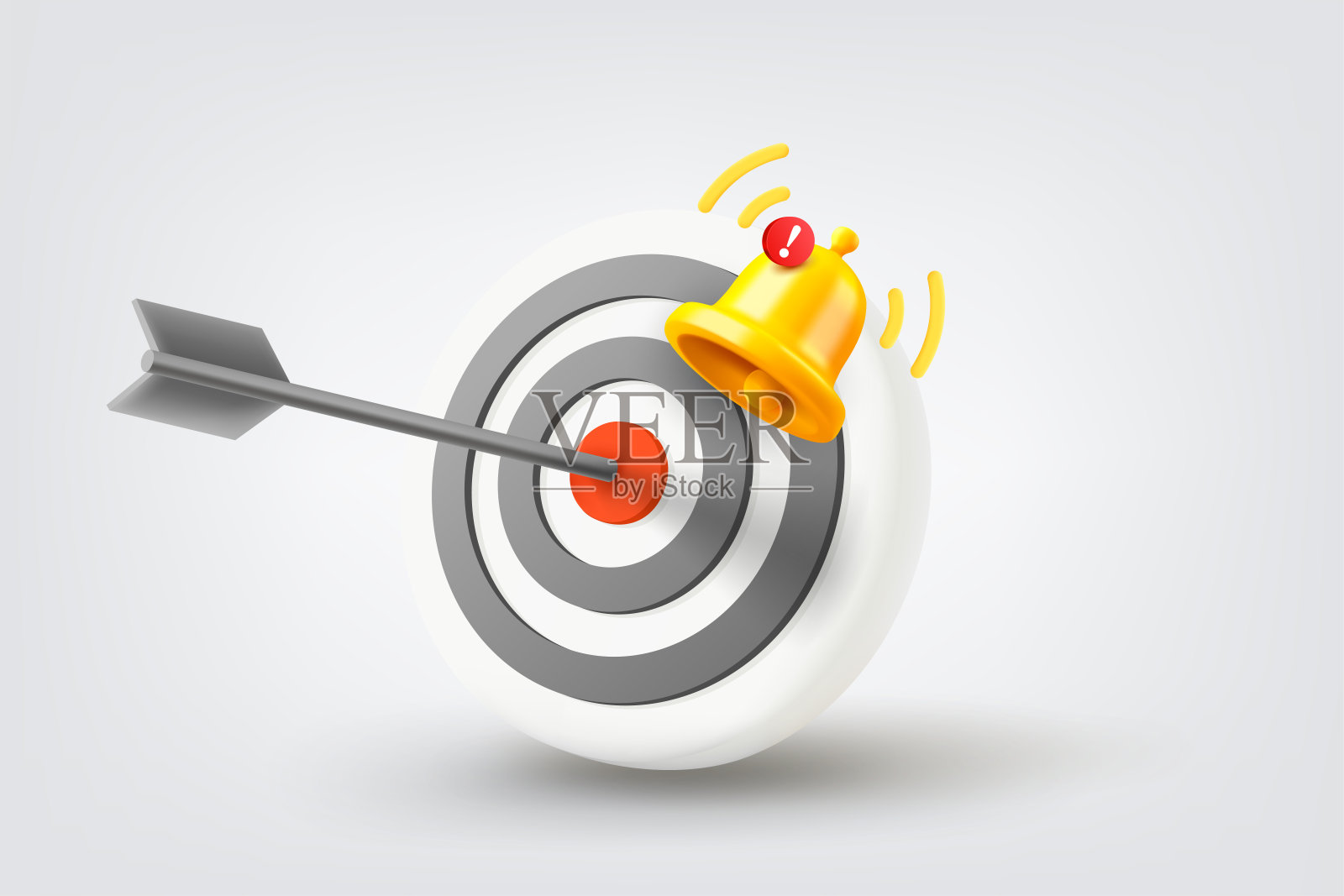 有铃铛的飞镖。矢量三维插图插画图片素材