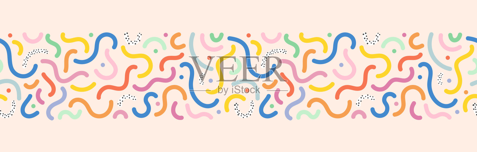 手绘抽象无缝图案，涂鸦背景，简单的风格-非常适合纺织品，横幅，壁纸，包装-矢量设计插画图片素材