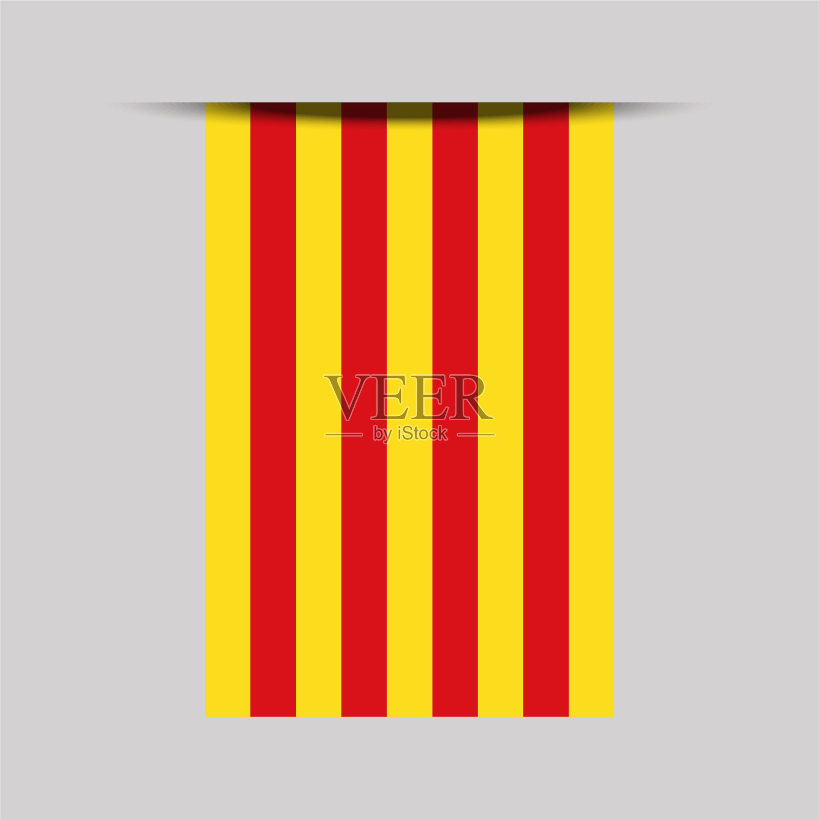 加泰罗尼亚旗帜矢量插图插画图片素材