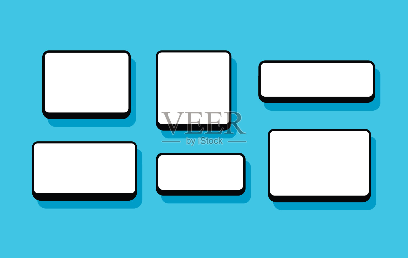 一组简单的语音气泡矢量插图插画图片素材