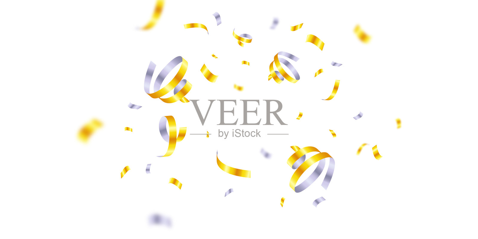 庆祝背景与金色五彩纸屑节日装饰矢量插图插画图片素材