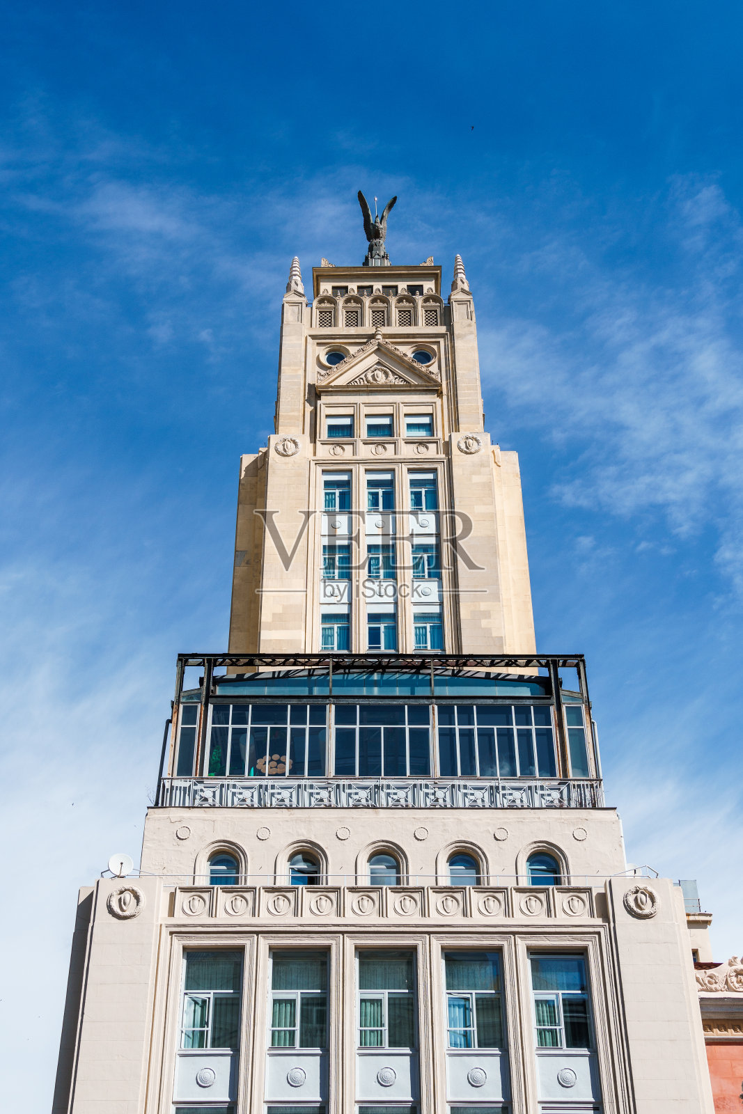 马德里市中心Alcala街的老建筑照片摄影图片