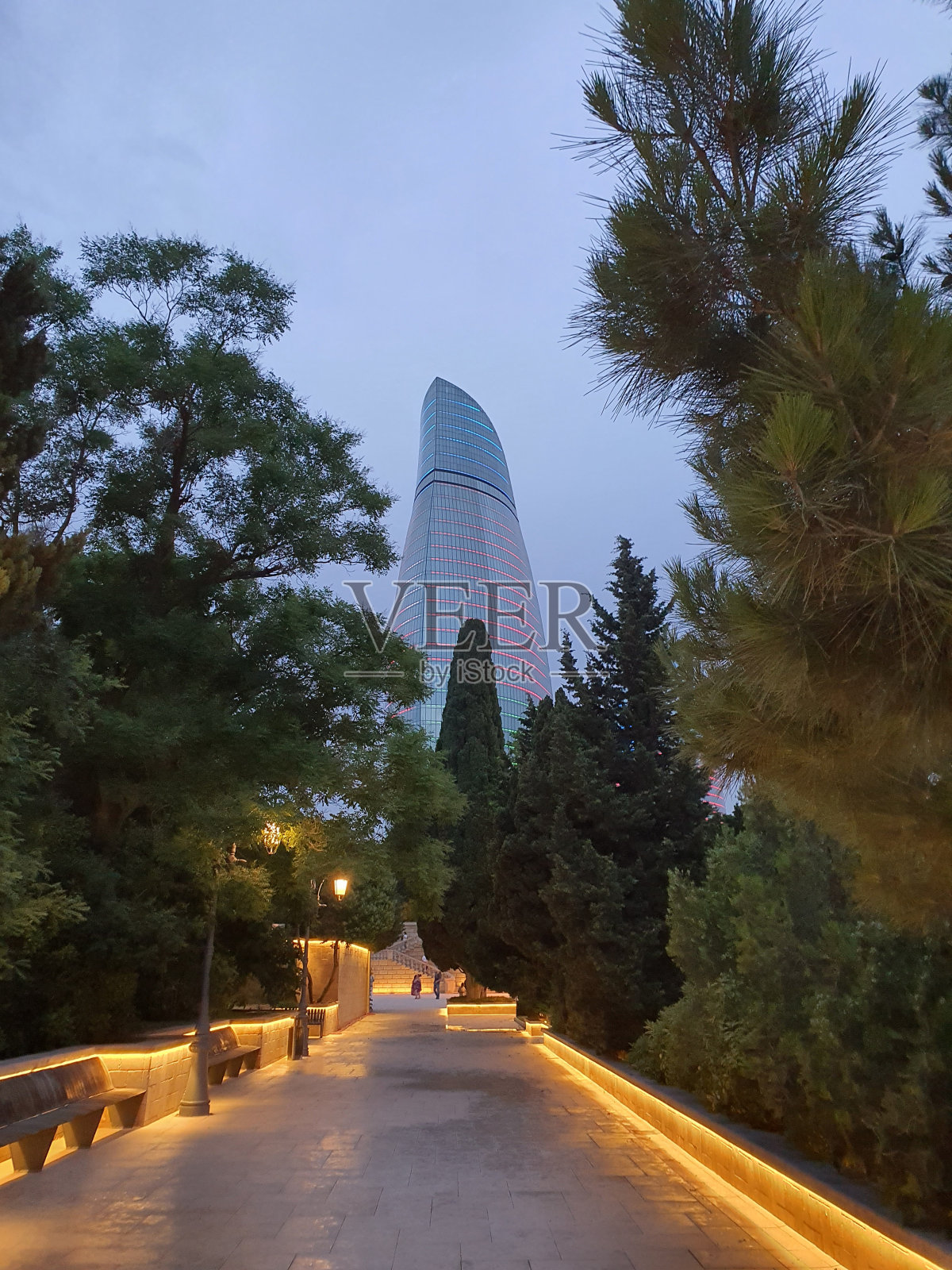 阿塞拜疆美丽的建筑之都照片摄影图片