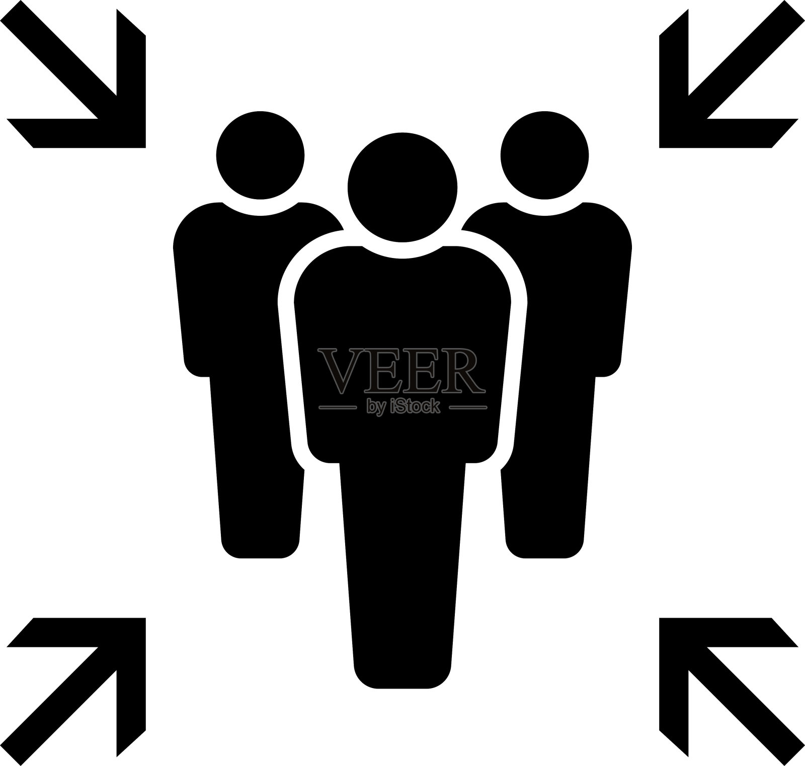 紧急疏散集合点标志。装配点图标。安全标志。疏散计划。矢量图插画图片素材