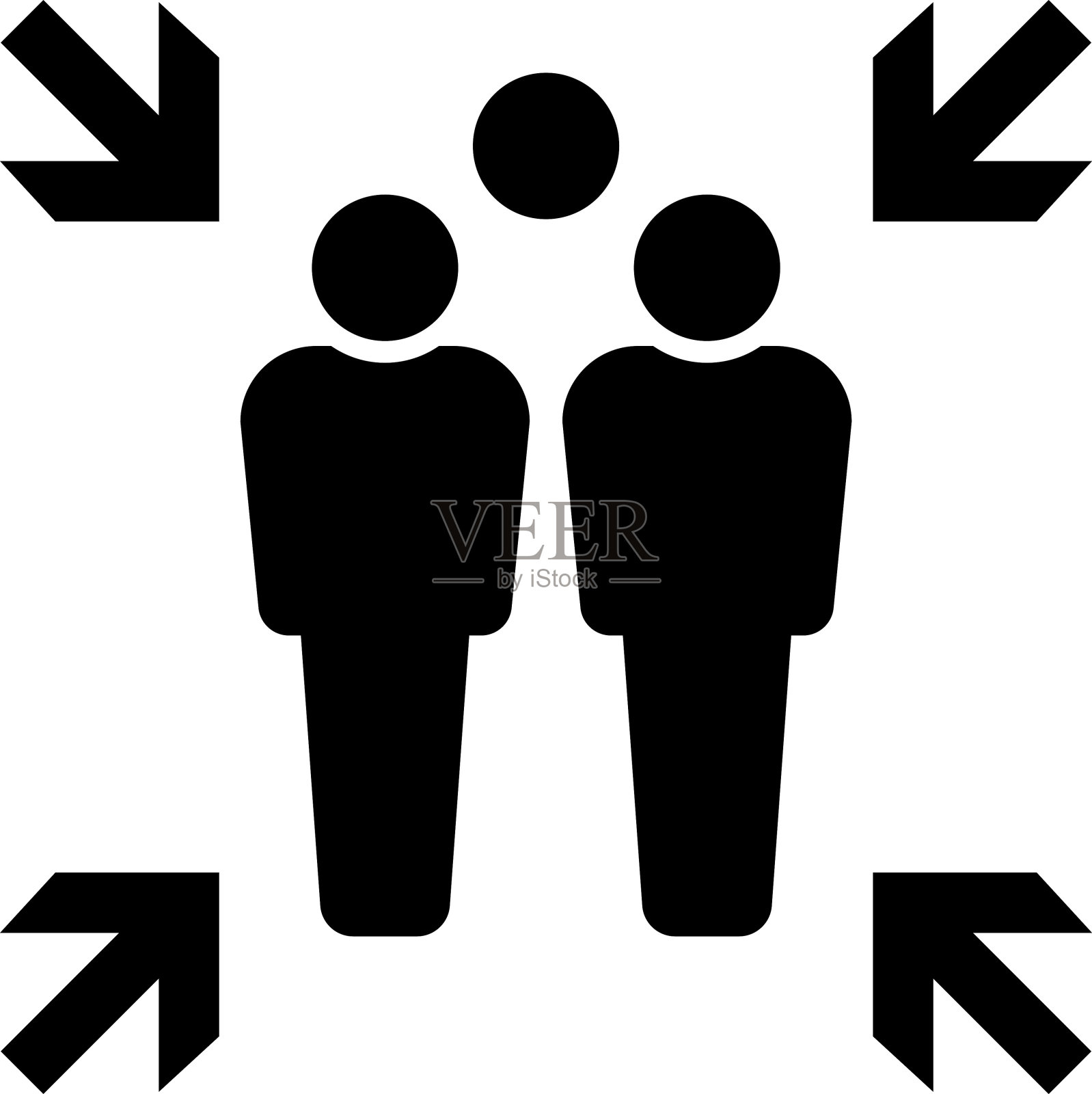 紧急疏散集合点标志。装配点图标。安全标志。疏散计划。矢量图插画图片素材