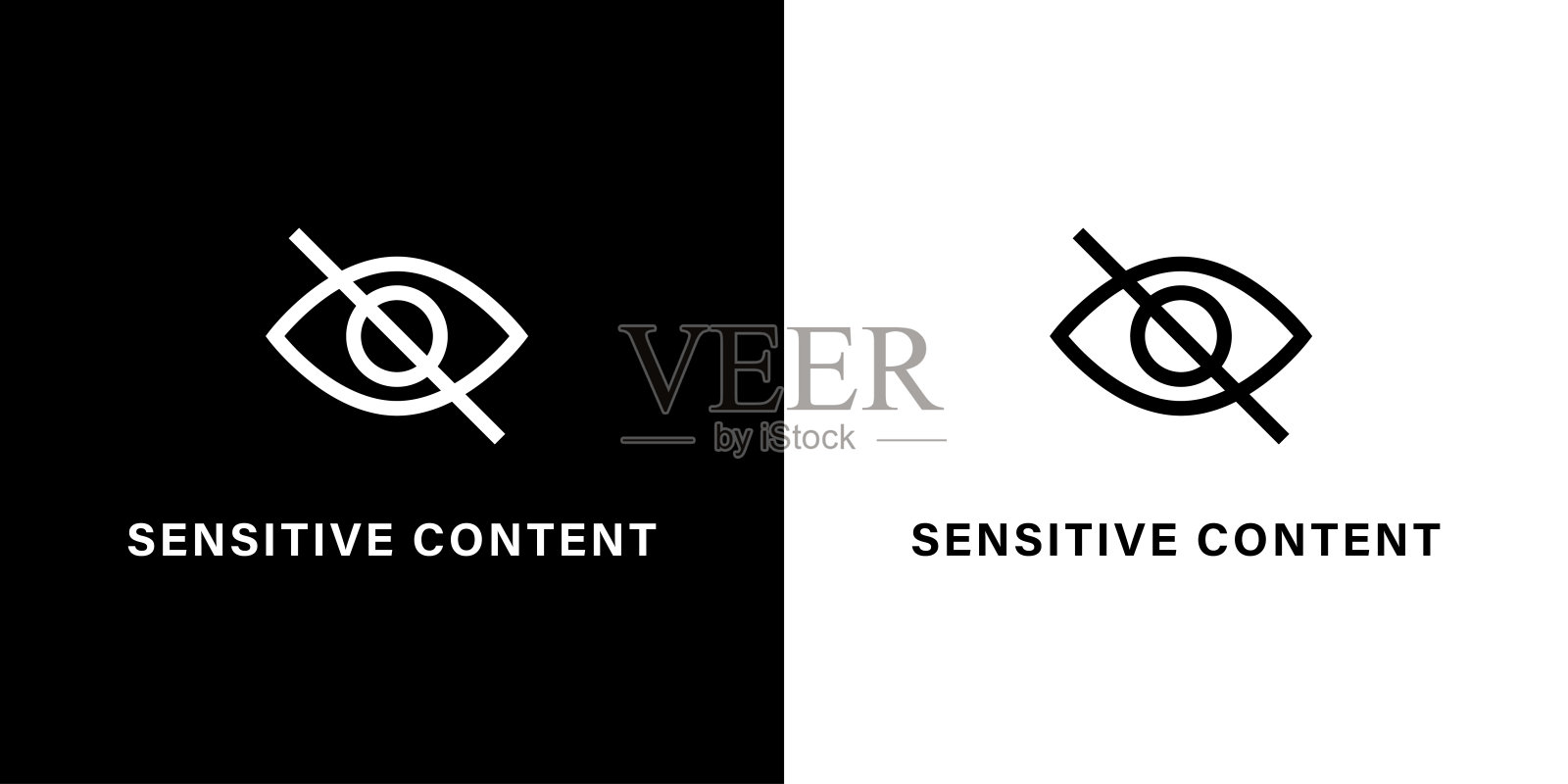 敏感内容标志。敏感内容背景。敏感内容警告符号。媒体内容的交叉标志插画图片素材