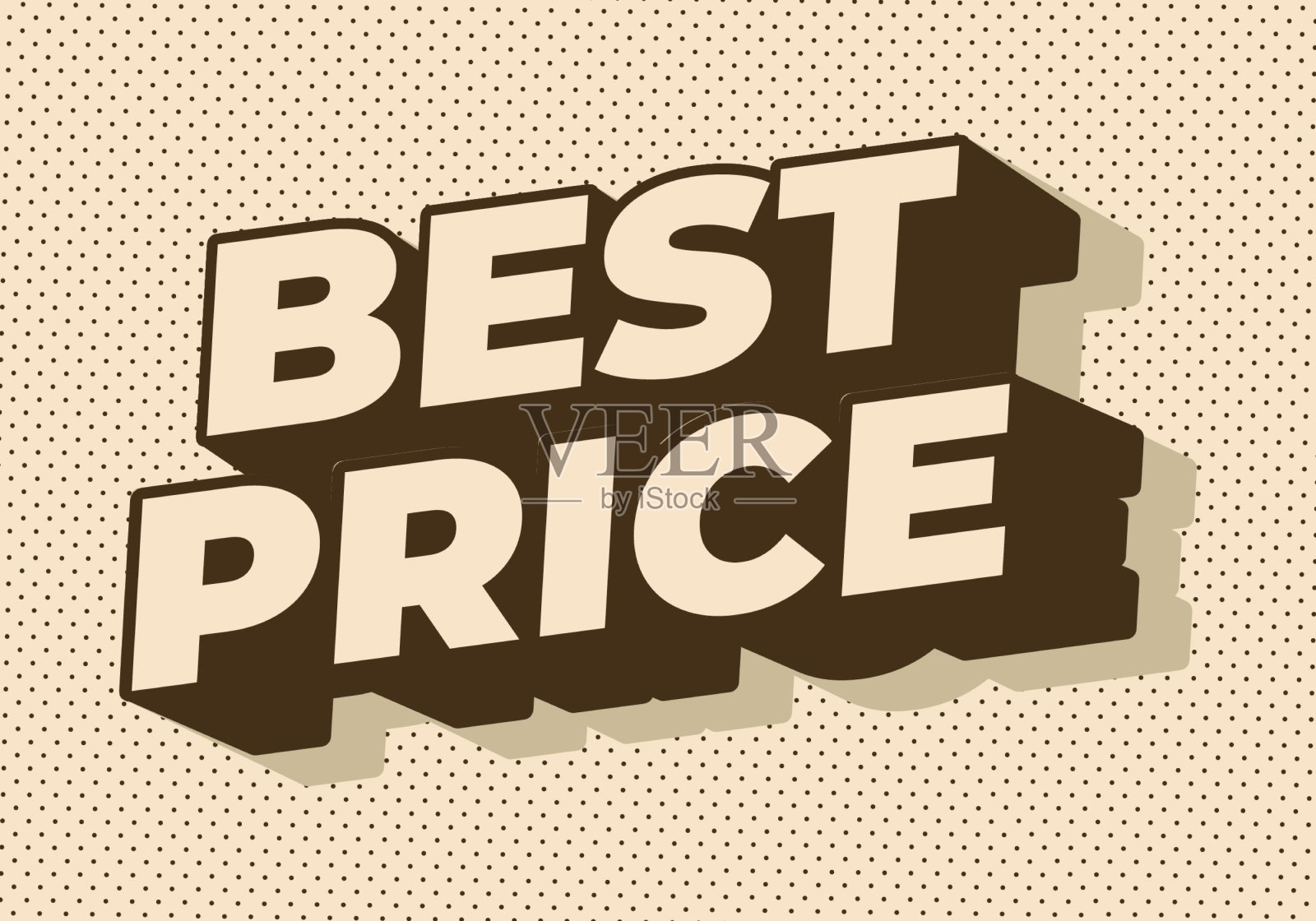 最好的价格。文字效果在3D风格与良好的颜色插画图片素材