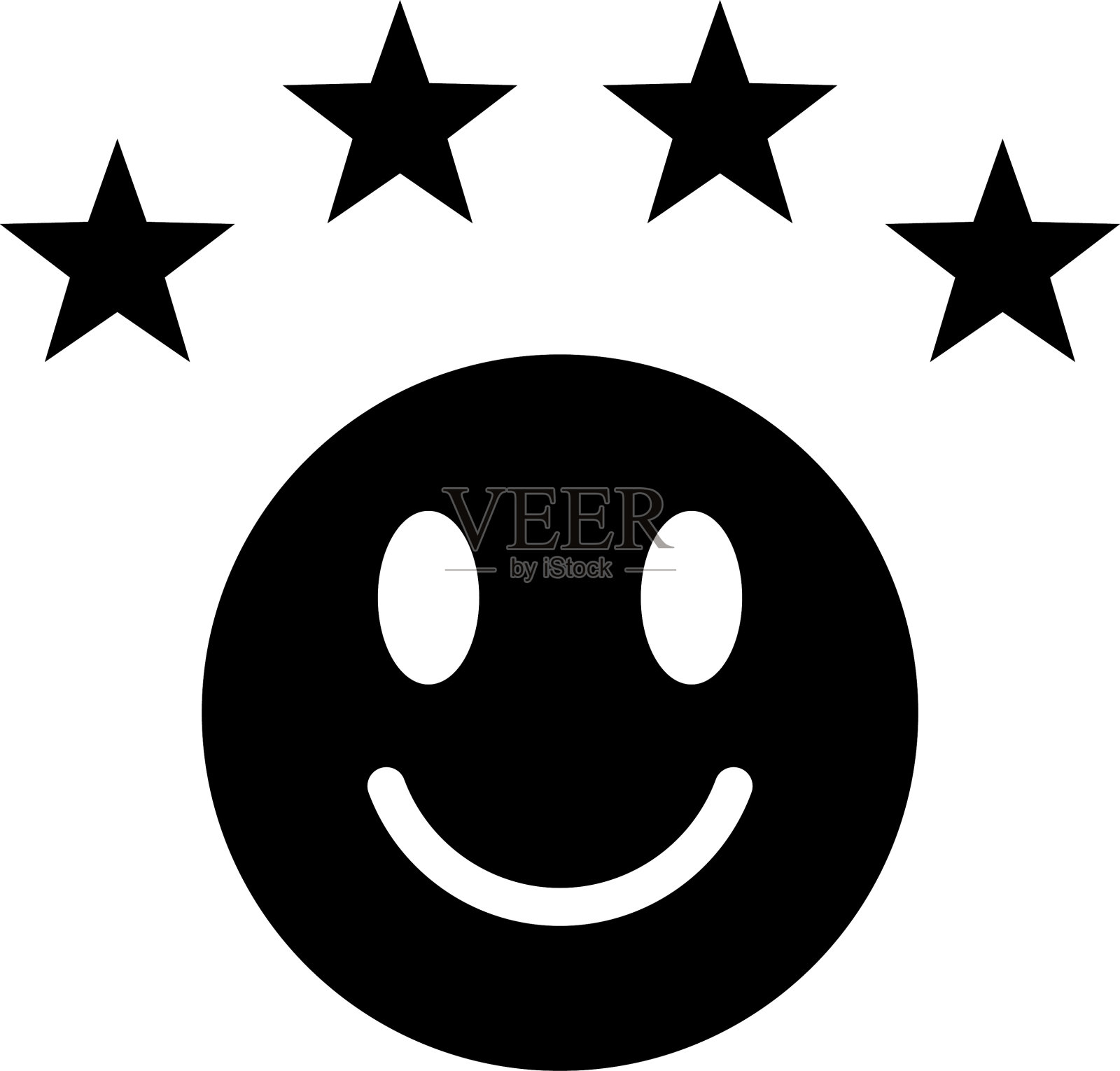 客户体验矢量图标。1至5星满意度评级矢量图标符号，工作经验符号。插画图片素材