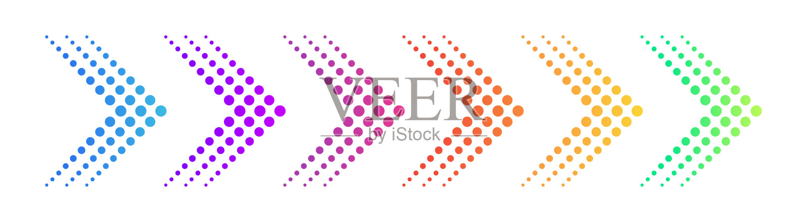 虚线箭头。箭头图标集。箭头图标。箭头矢量集合。箭头光标矢量插图。虚线光标插画图片素材