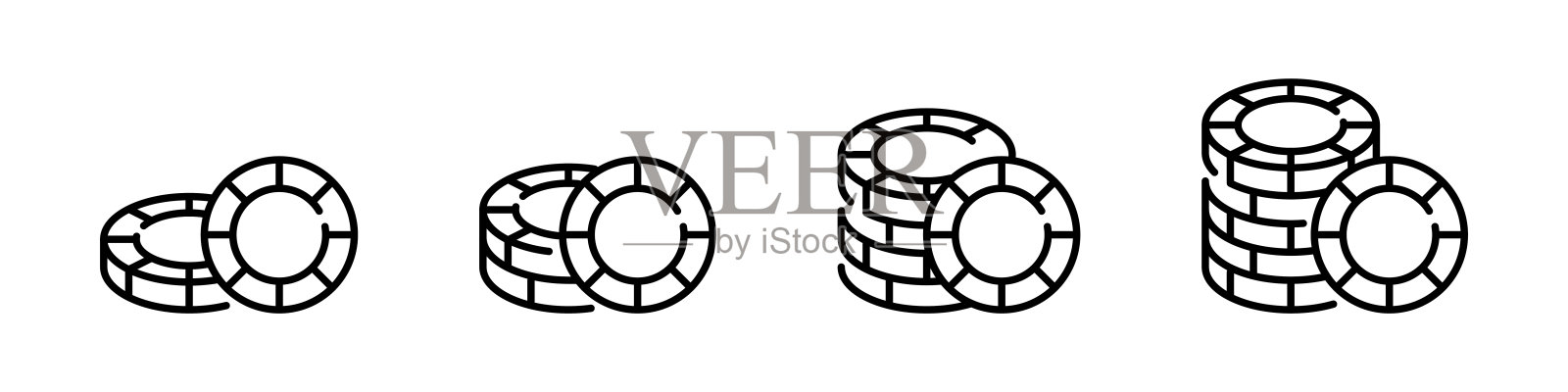 赌场的筹码。赌博用的筹码插画图片素材