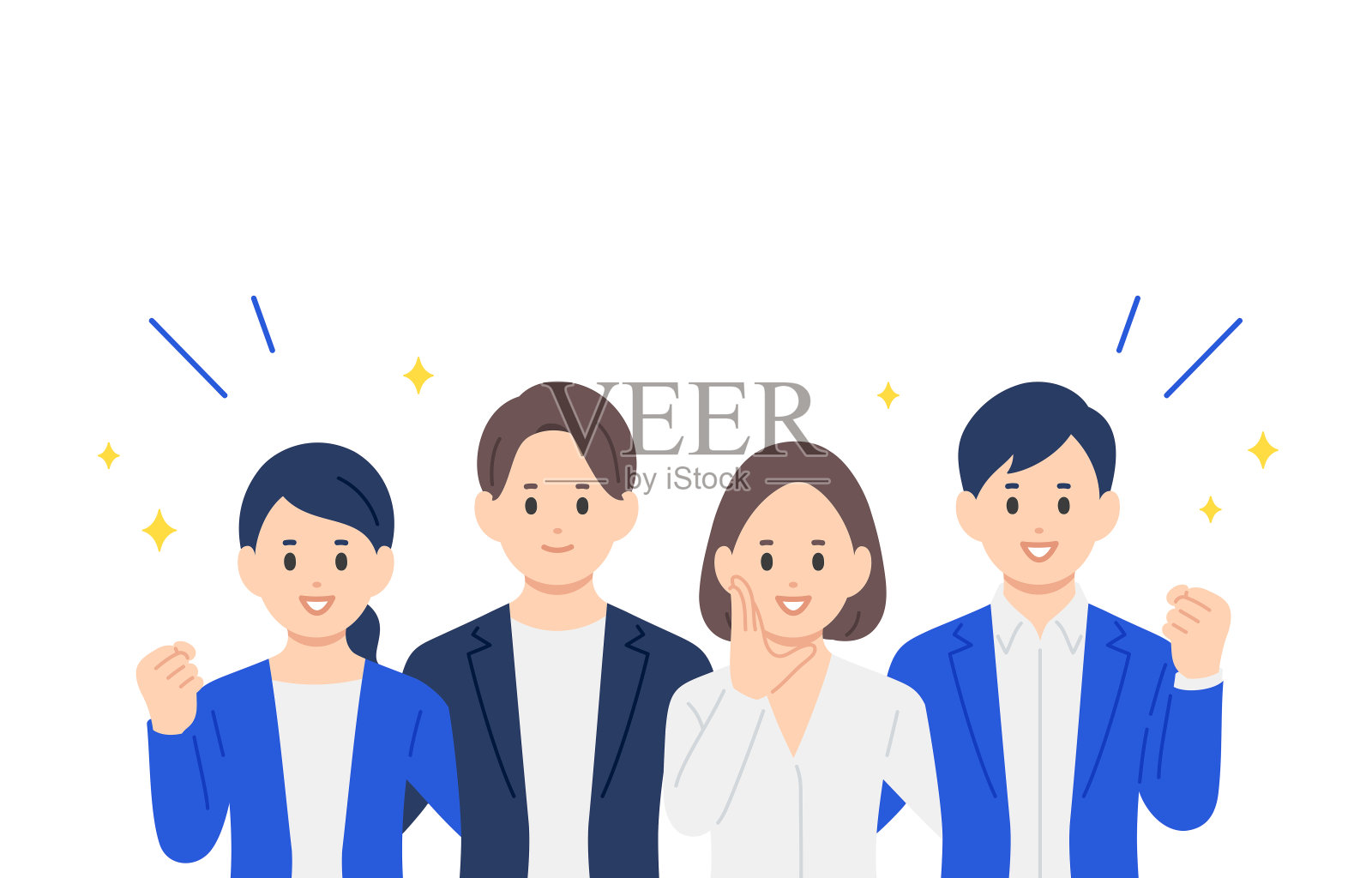 商务人士双肩交叉上半身套装【矢量/插图/人物】插画图片素材